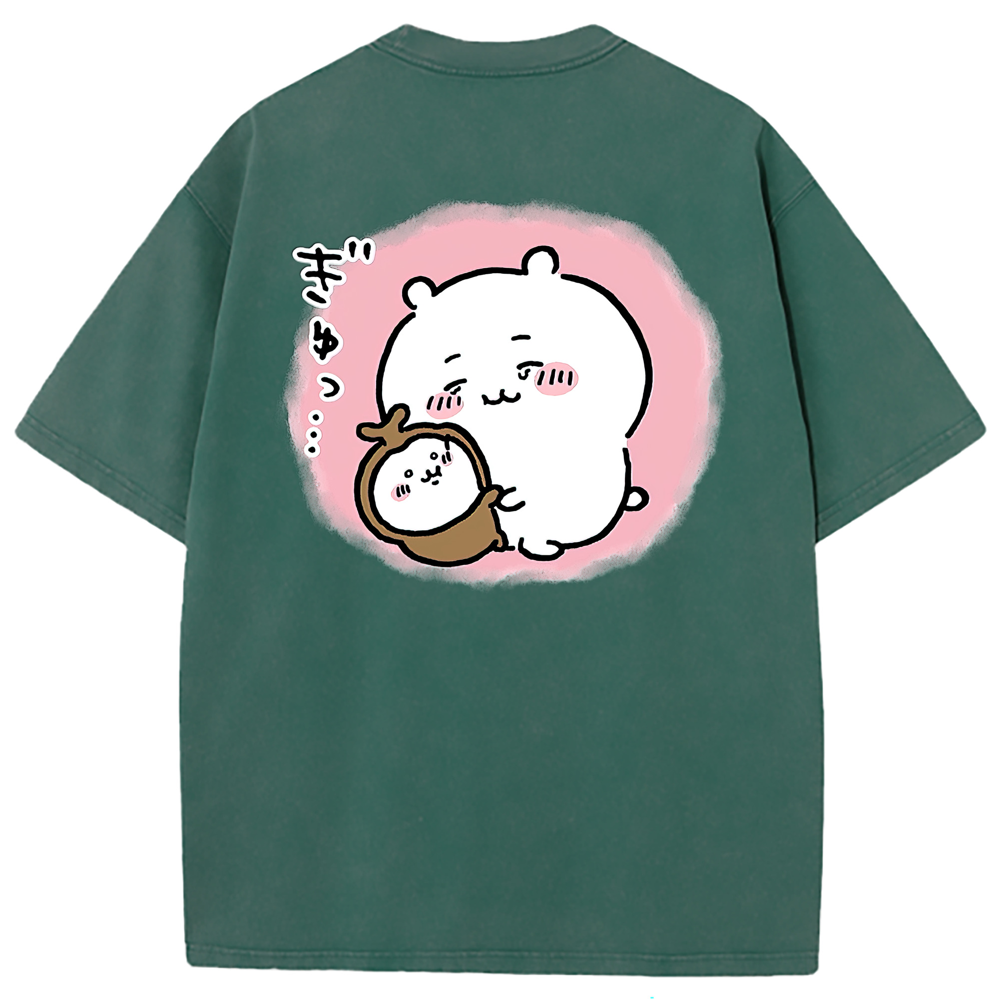 （画像用） ちいかわ ちいかわ Chii-kawa chiikawa 綿100% ヴィンテージ風 半袖Tシャツ（背面プリント）